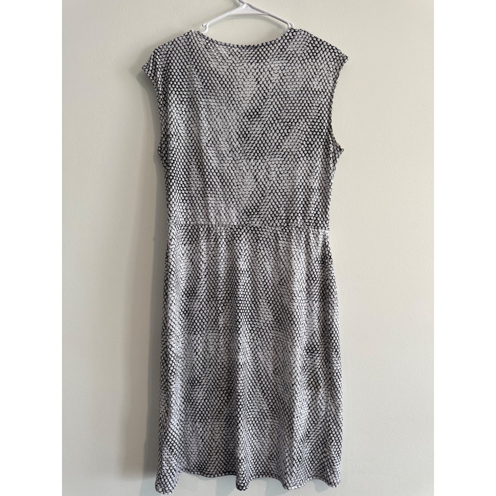 Michael Kors Snakeskin Print Wrap Dress Womens M Black White Business Luxury - Picture 2 of 3